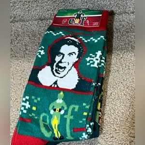 Brand New W/ Tags Buddy the  Elf Movie Green Crew Socks Unisex 2 pair size 6-12